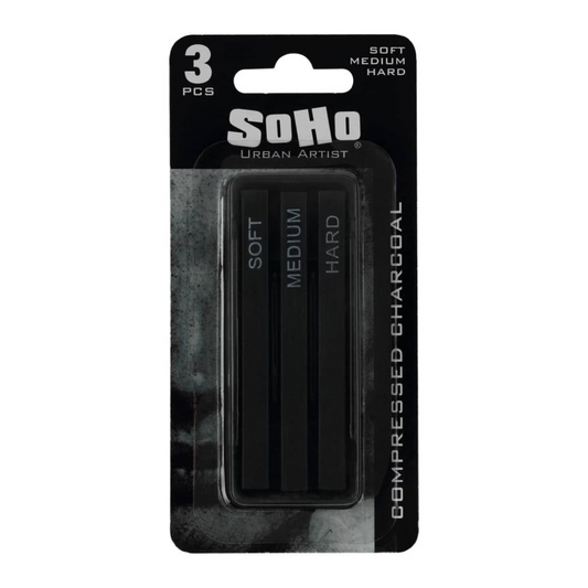 Soho Compressed Charcoal Assorted Pack of 3