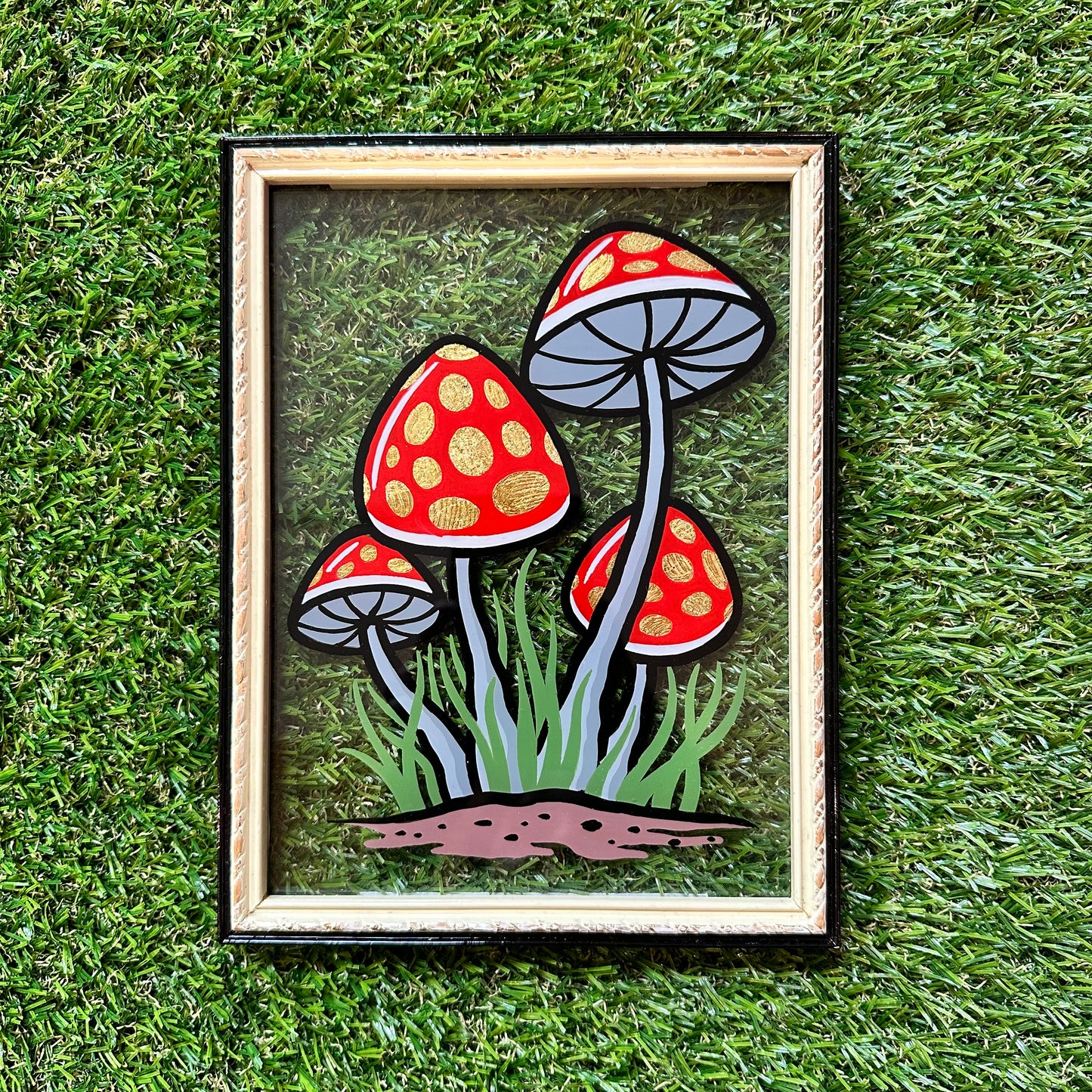 Original Painting - Mushrooms on Glass