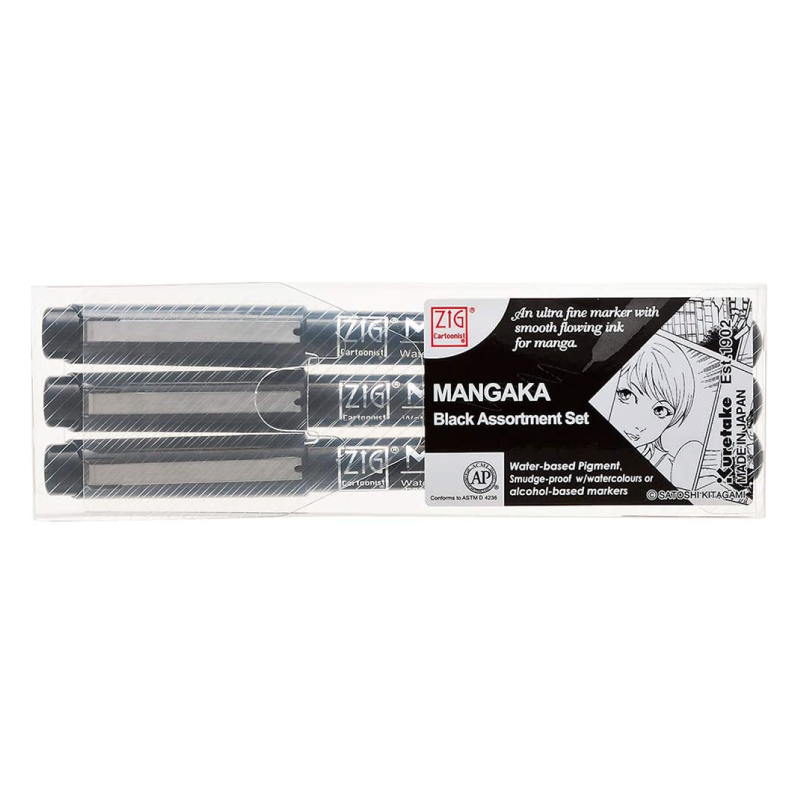 Kuretake Mangaka Black Pen Set